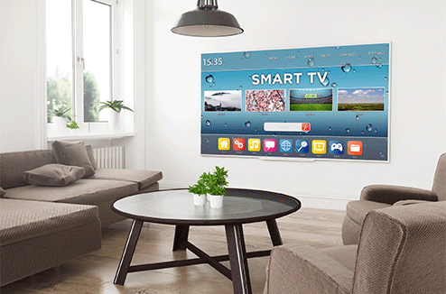 Une smart TV dans un salon