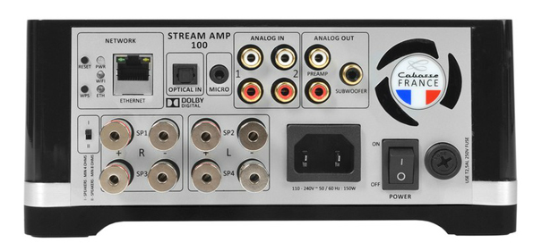 Connectique de l'amplificateur Cabasse Stream Amp 100