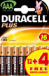 DURACELL AAA B12 + 4 PLUS