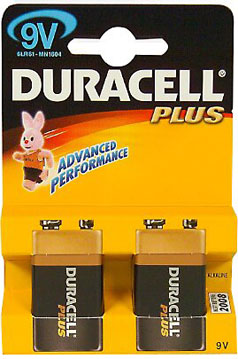 DURACELL 2 PILES 9V