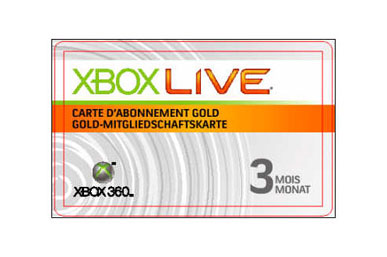 MICROSOFT CARTE XBOX LIVE GOLD 3 MOIS