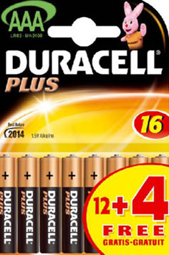 DURACELL AAA B12 + 4 PLUS