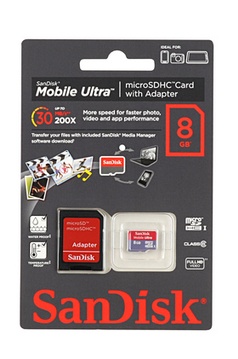 Carte SD SANDISK CARTM MICROSDU 8 GB
