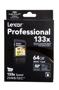 Carte SD LEXAR MEDIA CARTM SDXC 133X 64GB