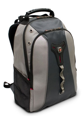 Sac � dos de transport en nylon noir et gris pour ordinateur portable 15,4 