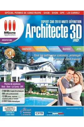 Vie pratique et culture MICRO APPLICATION ARCHITECTE 3DHD PRO-Logiciel d'architecture 3D en Haute Définition / 300 outils professionnels, plus de 700 000 objets 3D / Visualisation du projet en coupe 2D et 3D / Rendu 3D ultra-réaliste avec jeu d'ombres et lumières