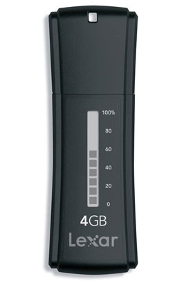 Capacité totale de 4 Go / Jauge de capacité indiquant l'espace mémoire restant / Logiciel Secure II fourni