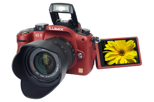 Appareil photo reflex PANASONIC DMC-G1 ROUGE + 14-45