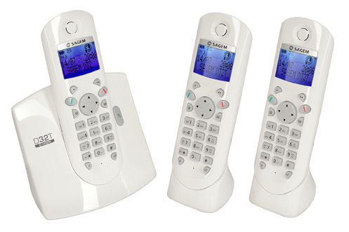 T&eacute;l&eacute;phone sans fil SAGEM D32 T TRIO BLANC