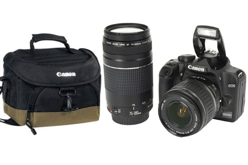 Appareil photo reflex CANON EOS1000D DOUBLE KIT + ETUI