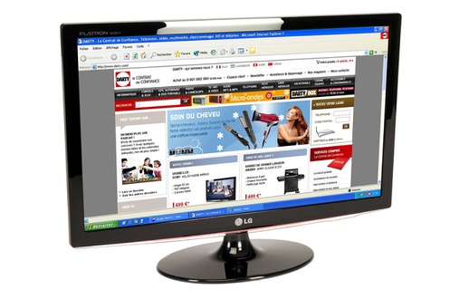 Ecran plat LG W2361V-PF-Ecran 23 pouces / Contraste dynamique 50 000 : 1 / Rapidité d'affichage 2 ms / Entrées VGA / DVI-D / HDMI