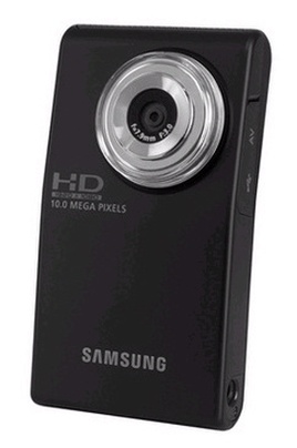 Caméscope de poche SAMSUNG HMX U 10 NOIR-Camescope de poche / Enregistrement sur carte SD/SDHC / Capteur CMOS de 10 mégapixels / Haute définition 1080p