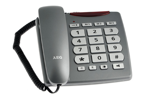 Téléphone filaire AEG COSI 107-Répertoire 13 noms / Grosses touches - Voyants d'appel lumineux / Mains-libres sur la base