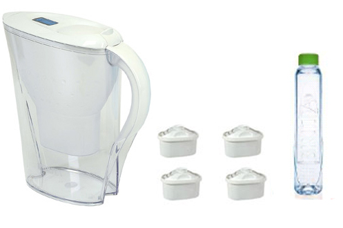 Carafe filtrante BRITA COFFRET DEVELOPPEMENT DURABLE - Brita - :.Pack carafe filtrante / 4 cartouches et bouteille nomade / Capacit� 2,4 l, eau filtr�e 1,4 l 