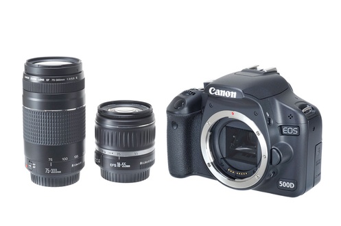 Reflex CANON EOS 500D+18-55DC+75-300DC
