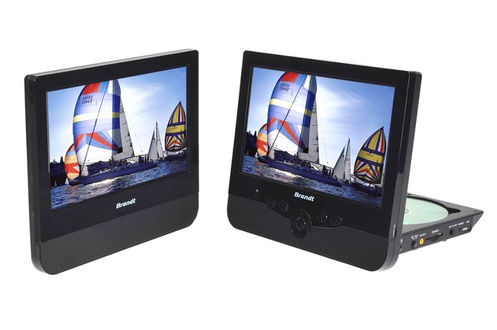 DVD portable BRANDT BDVDP292WX-2 écrans de 23 cm / Lecteur de carte SD/MMC et port USB / Lecteur DivX / Télécommande-Housse de transport