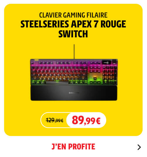 Clavier Gaming filaire SteelSeries Apex 7 Rouge Switch