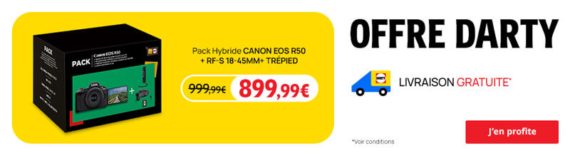 -100€ sur le Pack Hybride Canon EOS R50 + RF-S 18-45mm