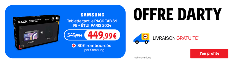Offre Darty Pack tablette Samsung TAB S9