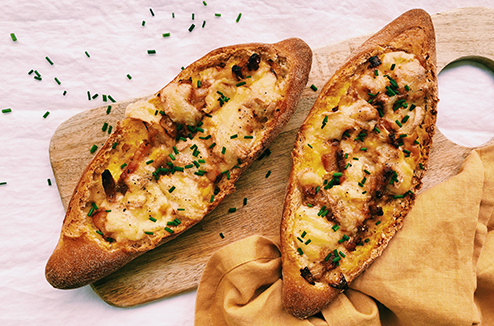 La baguette apéritive au fromage à raclette