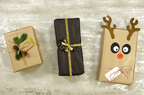 DIY : 3 styles de papiers cadeaux pour Noël 