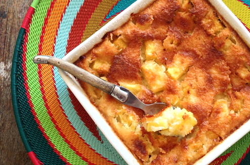 Clafoutis à l'ananas et au lait de coco