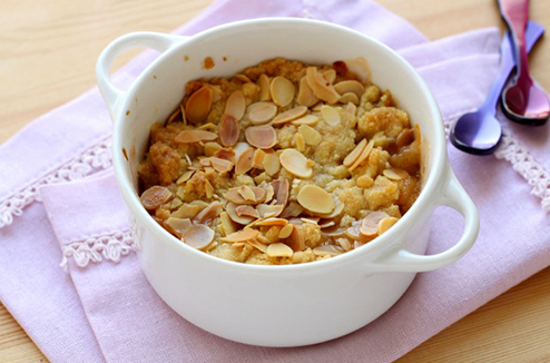 Crumble aux pêches
