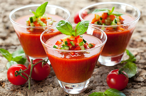 Gaspacho (à servir frais avec des croûtons)