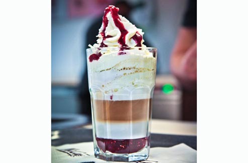 Le latte macchiato douceur de framboise