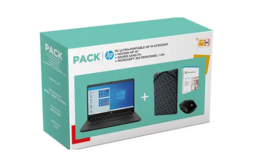 Pack HP 14-CF2020NF + Microsoft 365, pour le travail et la détente