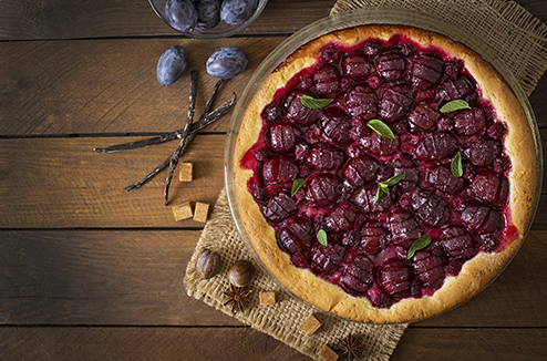 Tarte aux prunes rouges