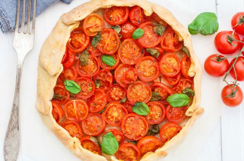 Tarte moutardée à la tomate et aux anchois sans gluten 