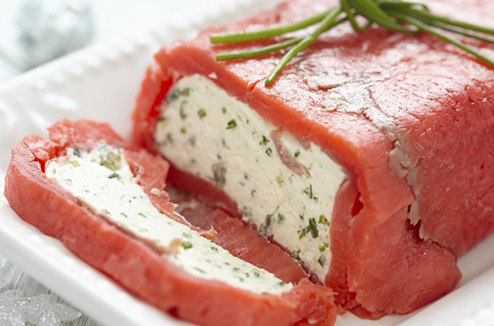 Terrine de saumon fumé, fromage frais à la crème et ciboulette