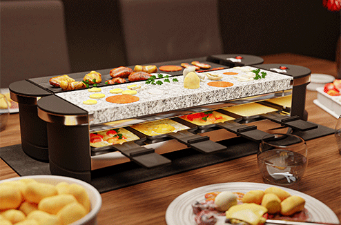 J’ai testé l’appareil à raclette Suntec Flex 8 metal-stone ! 