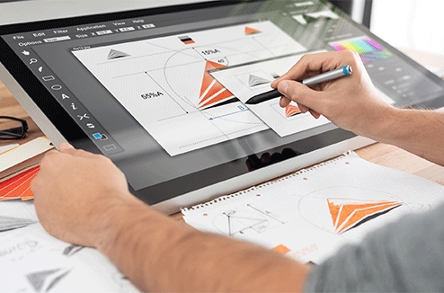 La tablette graphique ne s'utilise pas que pour le dessin classique Une tablette graphique utilisée pour du dessin industriel