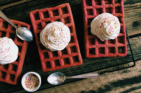 Pas à pas : les gaufres red velvet