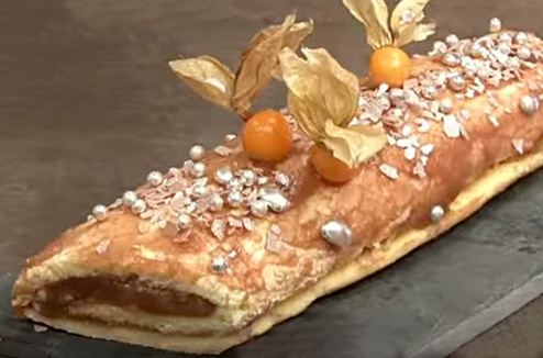 Bûche à la crème de marron et écorces confite