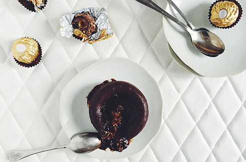 Fondant au chocolat au cœur de ferrero rocher