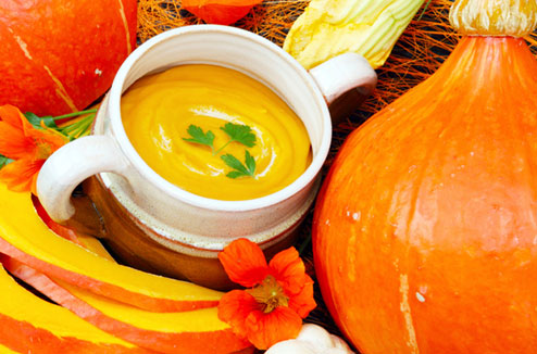 Crème de potimarron à l'orange au cottage cheese