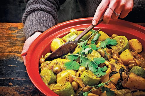 Tagine de poulet au citron et aux olives