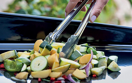 Des légumes sur une plancha