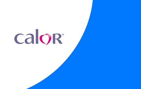 Logo Calor sur fond blanc et bleu