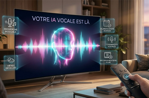 Une image décorative d'une TV intégrant l'IA