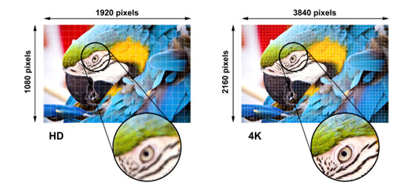 Comparaison de la 4K et de la Full HD