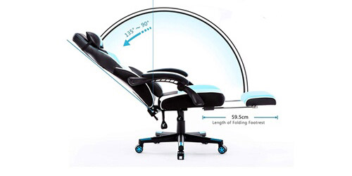 Fauteuil de bureau gamer synchrone avec repose pieds