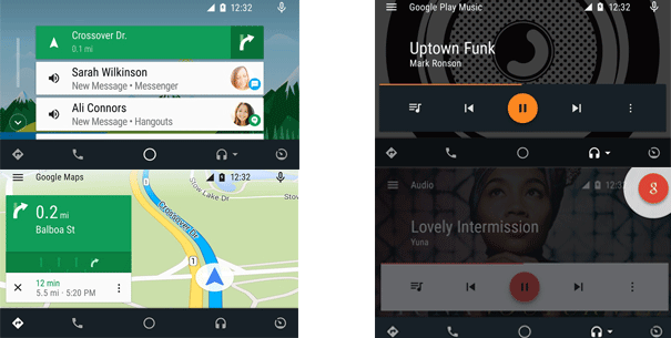 &Eacute;crans avec Android Auto