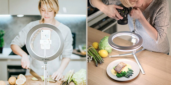 Il existe des kits avec tr&eacute;pied et anneau de lumi&egrave;re pour une solution compl&egrave;te.