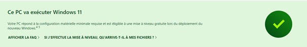Windows 11 : compatibilité OK