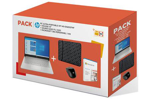 Pack HP 14s-dq2027nf : le portable essentiel pour la bureautique