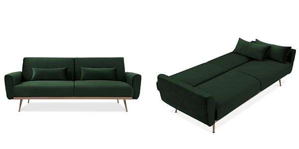 La canapé OSKAR d'inspiration scandinave se transforme en lit 2 places en toute occasion ! 